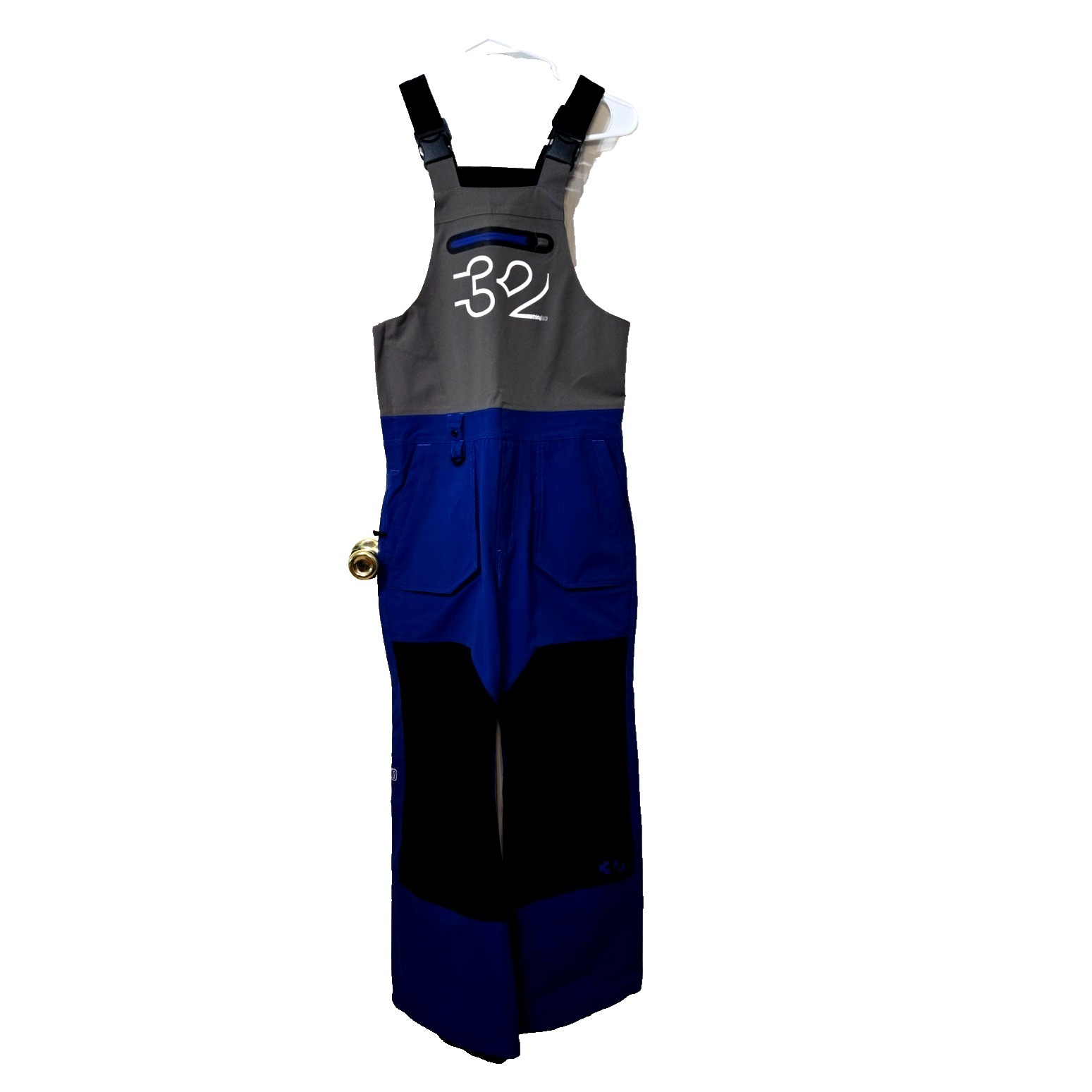 Thirty Two Basement Bib Youth L Blue Nwt